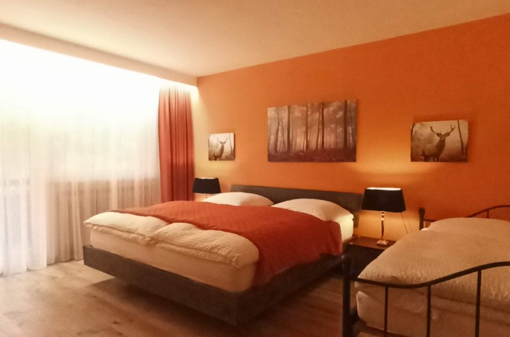 Moderne Driepersoons Familiekamer met balkon