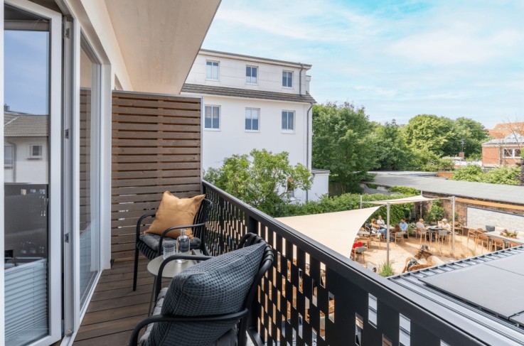 Tweepersoonskamer met balkon Gästehaus Bakkerie